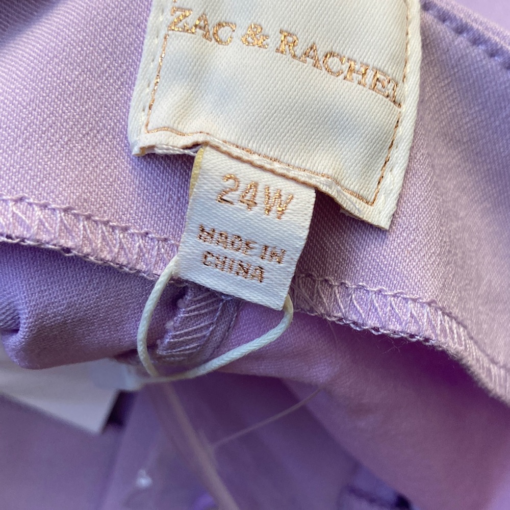 Zac & Rachel lavender pant with stretch career office business casual 24W - Picture 13 of 16